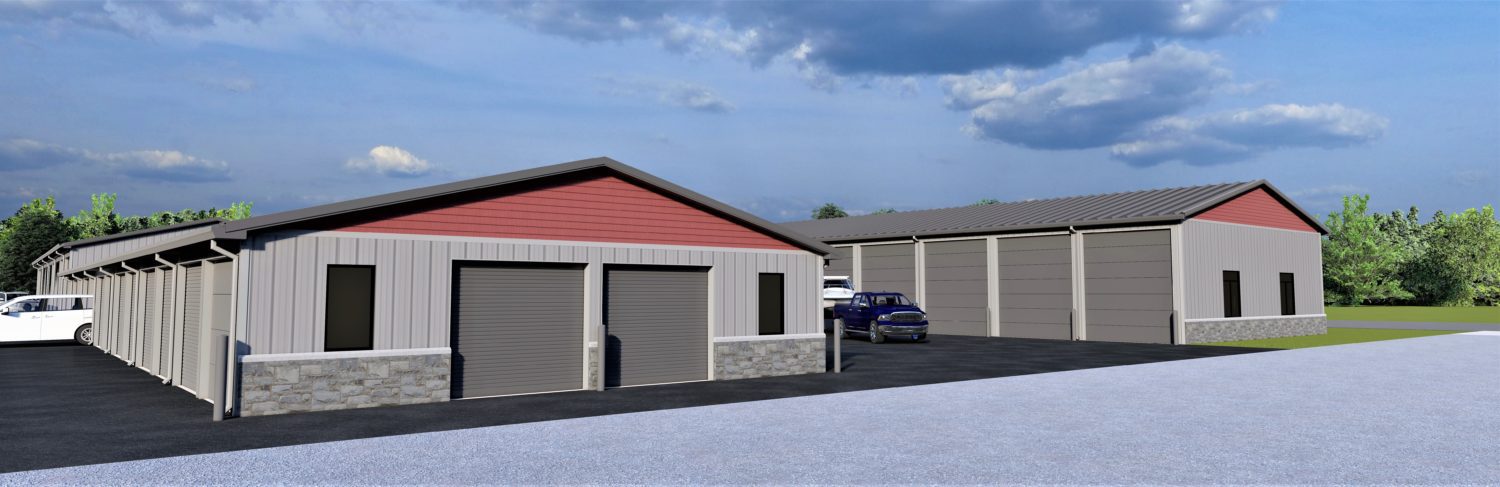 Exterior rendering of self-storage facility
