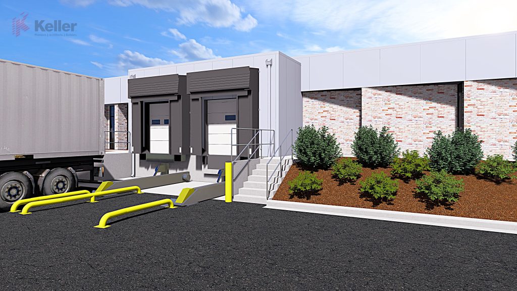 Rendering of two new loading docks.